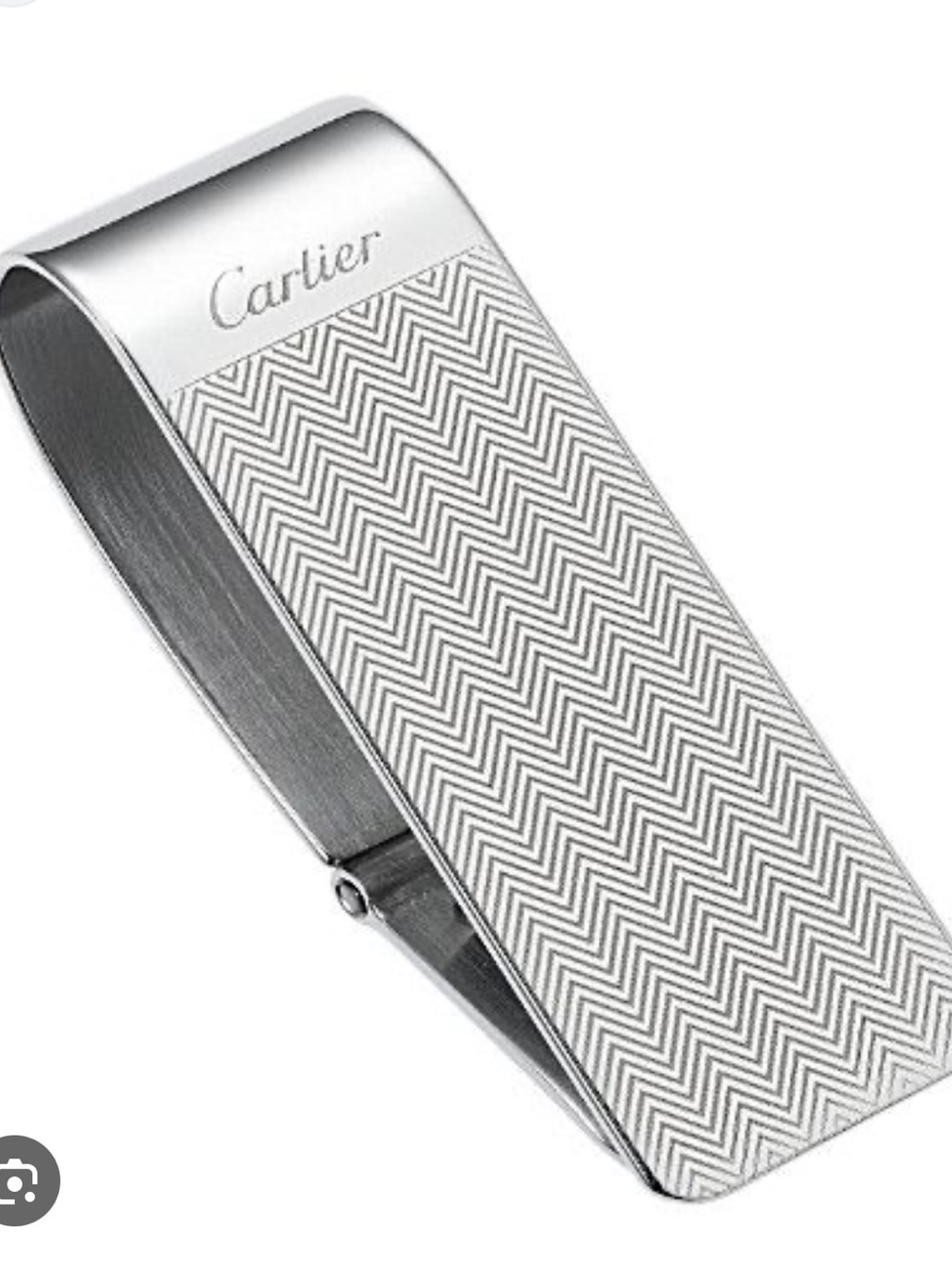 Cartier Money Clip Chevron Silver Stainless Steel New with Box